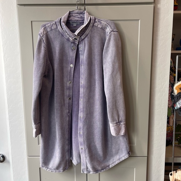 PBJ Blues Purple Lialc Snap Tunic Cardigan Longsleeve Top XL Womens Contemporary - Picture 1 of 13